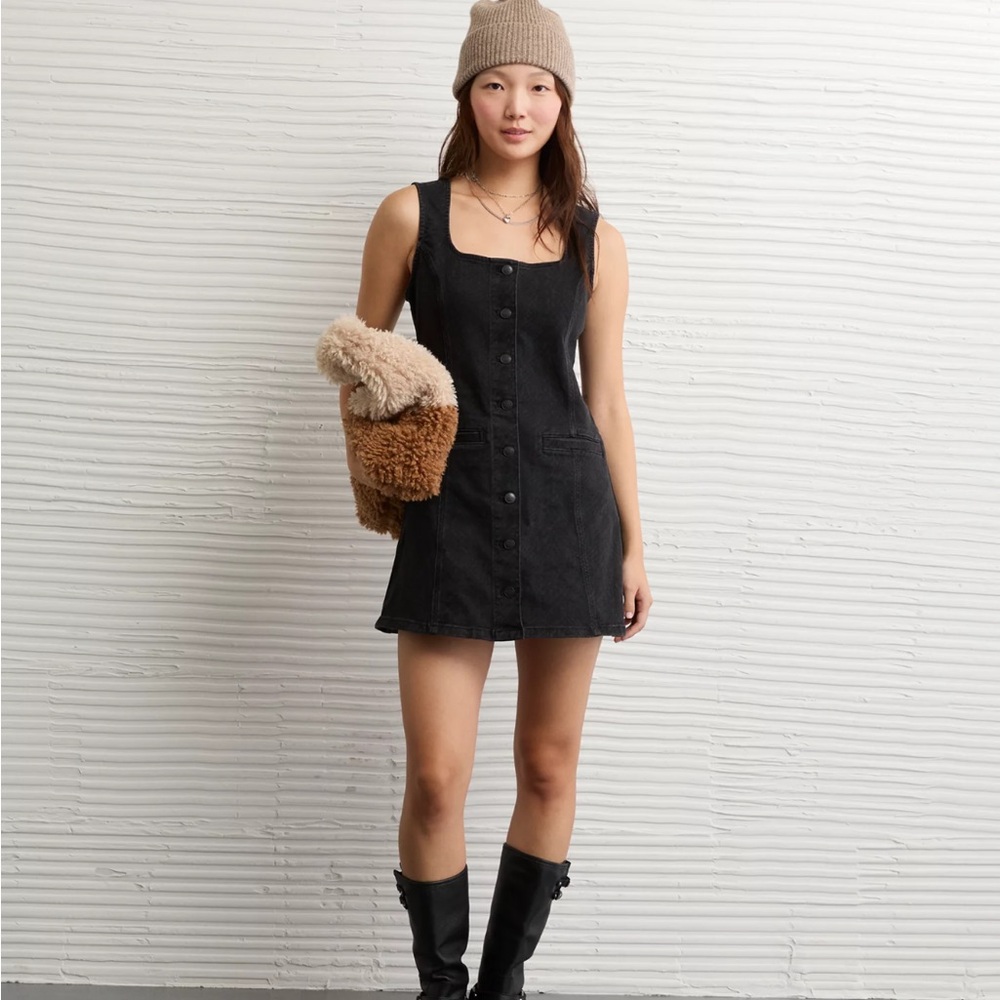 American Eagle Outfitters Black Sleeveless Mini Dress